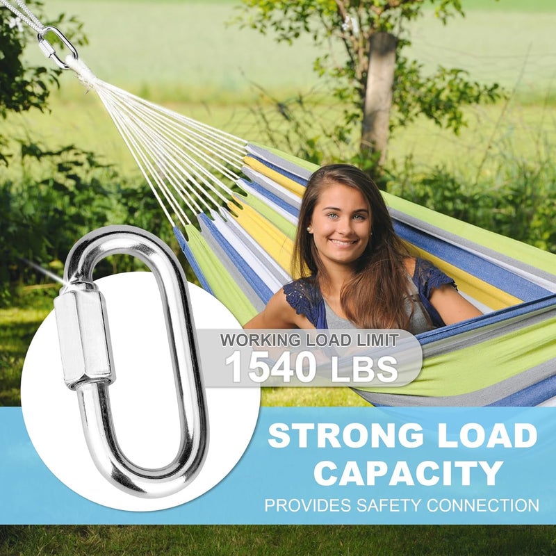 Vmuter 4Pcs 3 Inch 316 Heavy Duty Stainless Steel Screw Chain Quick Links, High Strength Carabiner for Big Chain Connecting, Hammock Hanging, Hiking, Camping - Image 3